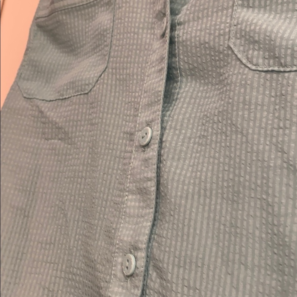 Keds button down crop top in teal - Picture 4 of 9
